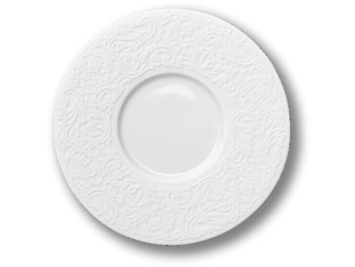 DEGRENNE Untertassen-Set 6-tlg. Collection L Couture Blanc weiss Porzellan D 12.6 cm 6 Stk