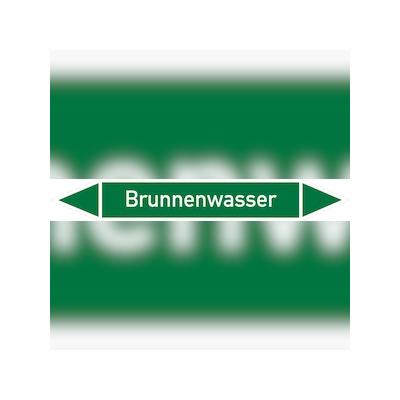 Rohrleitungskennzeichen Brunnenwasser - 187x26 mm Folie selbstklebend
