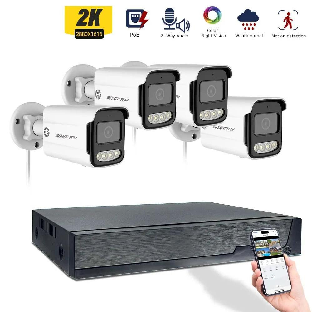 Selius 5MP PoE Beveiligingssysteem met 4 IP CCTV Camera's