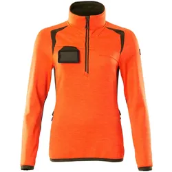 Damen Fleecepullover "ACCELERATE SAFE" - S - orange/moosgrün