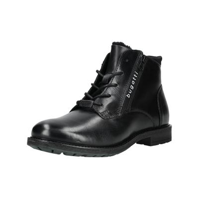 Schnürstiefelette BUGATTI "bugatti Stiefelette Nappaleder", Herren, Gr. 43, schwarz, Nappaleder, Schuhe Schnürstiefelette