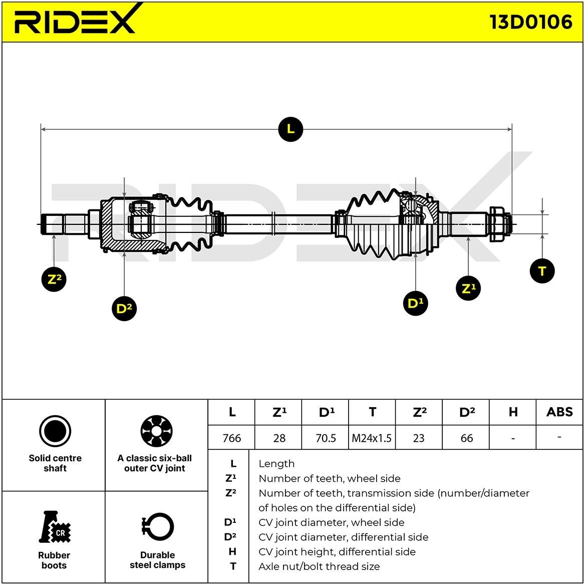 RIDEX 13D0106 Drive shaft