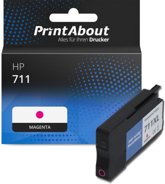 PrintAbout Druckerpatrone kompatibel mit HP 711 (CZ131A) - Magenta