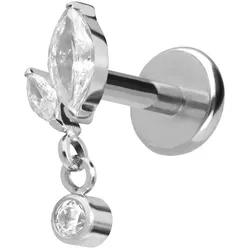 Titan Labret mit Push Fit KNOSPE + KRISTALL