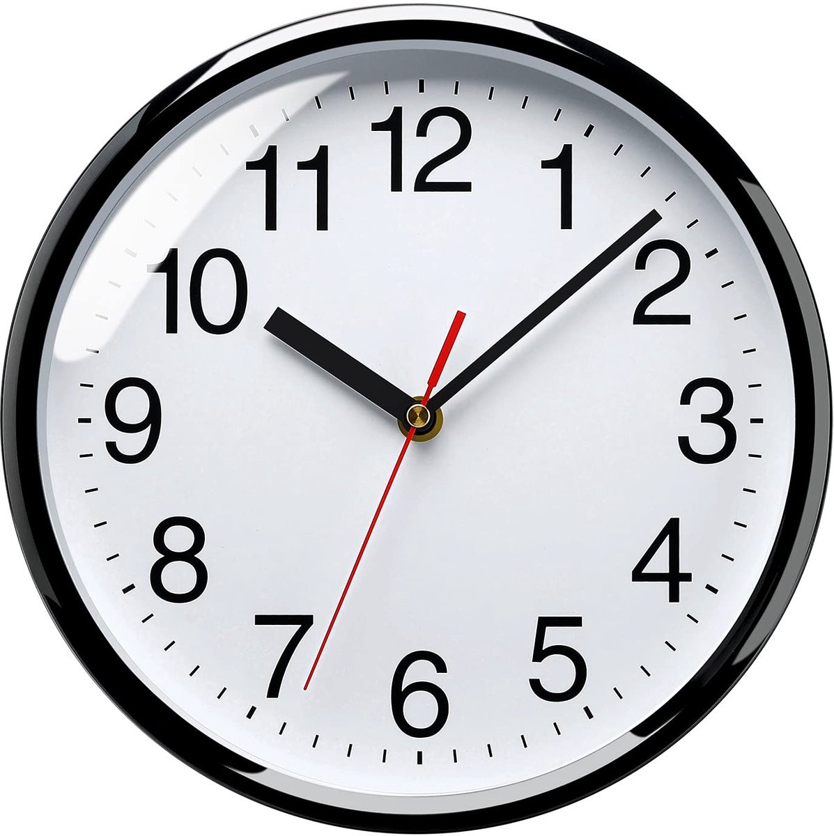 Plumeet Stille Wandklok - Wit - Diameter: 25 cm - Analoge Kwartswandklok zonder tikken