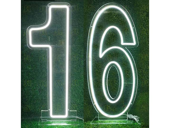 70 cm/28 pouces grand LED numéro enseignes au néon Flex LED néon bébé anniversaire mariage numéro Table signe personnalisé signe lumineux