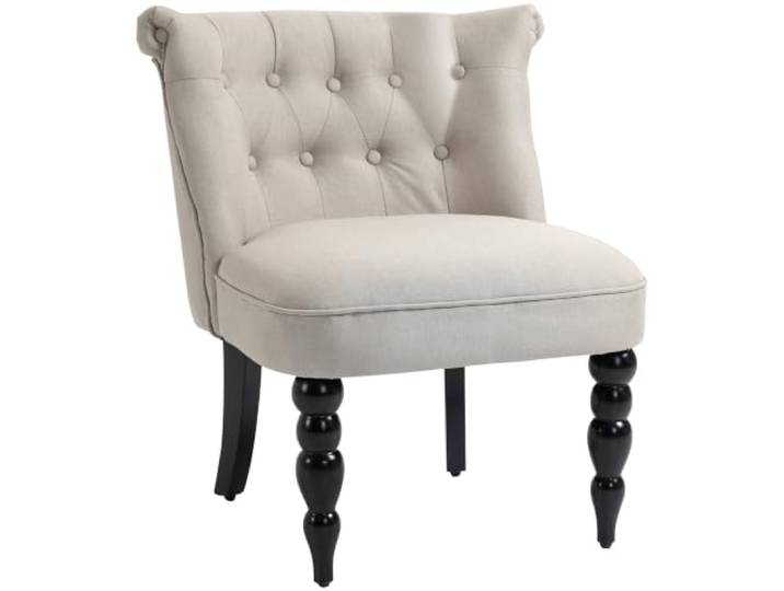 HOMCOM Sessel Loungesessel Vintage Relaxsessel mit Holzbeine Beige