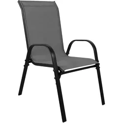 Mojawo Outdoorstuhl Gartenstuhl Stapelstuhl robust Metall Textilen Anthrazit