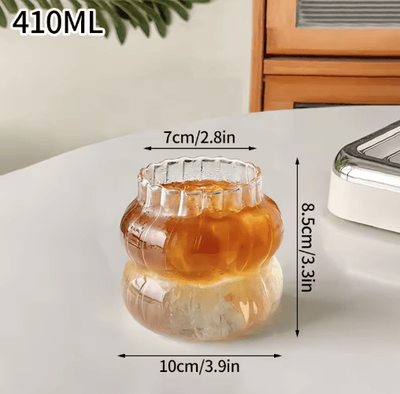 Inspire Picks RippleWave Transparent Drinking Glass Creative Wave Iced Coffee Tumbler b1