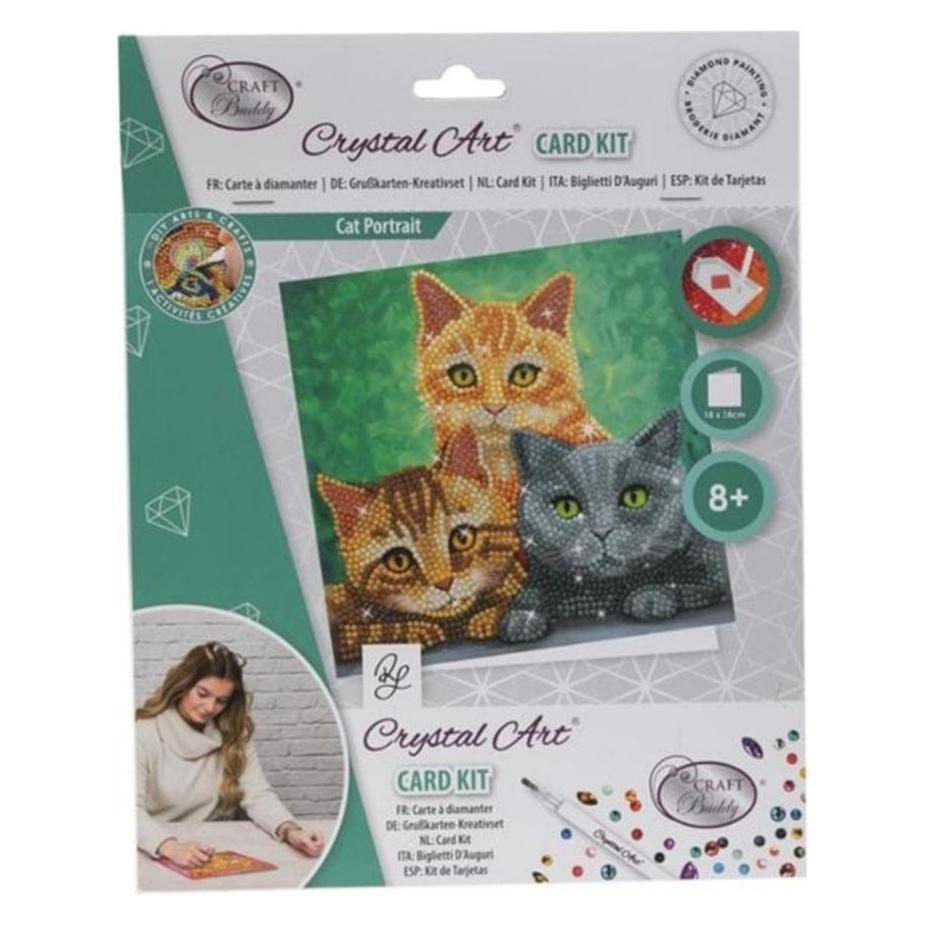Craft Buddy Katzen, 18x18cm Crystal Art Card (CCK-A127)