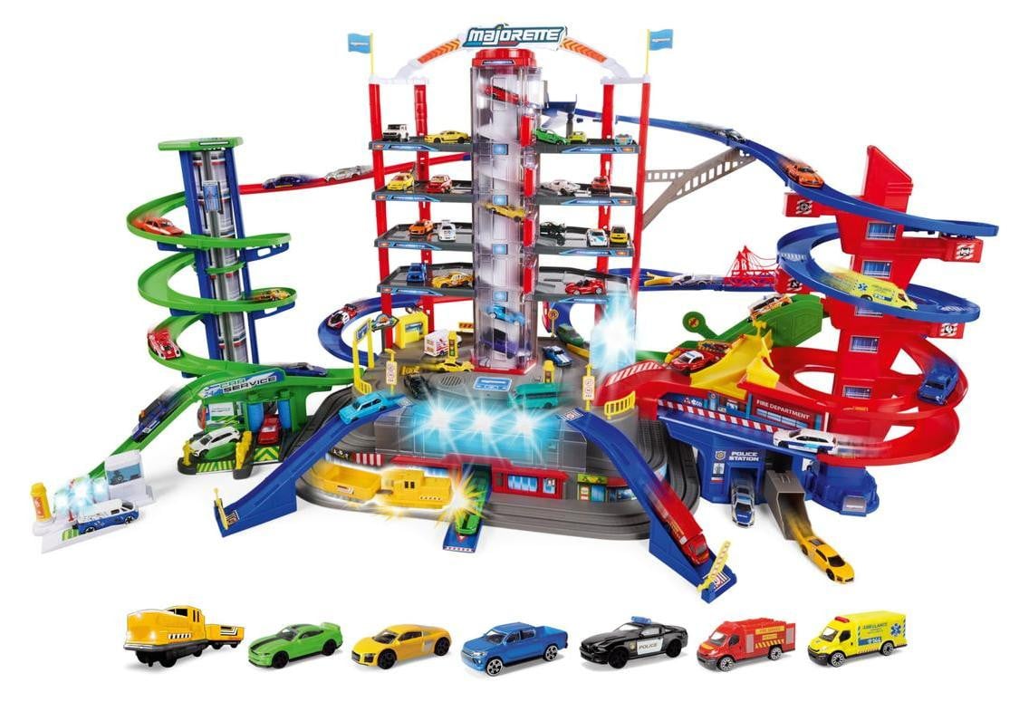 Majorette Super City Garage met 6 voertuigen