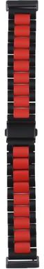 Everyday Crate Fitbit Versa 4 Sense 2 Versa 3 Sense Stainless Steel Watch Band Adjustable Metal Replacement Strap black Red