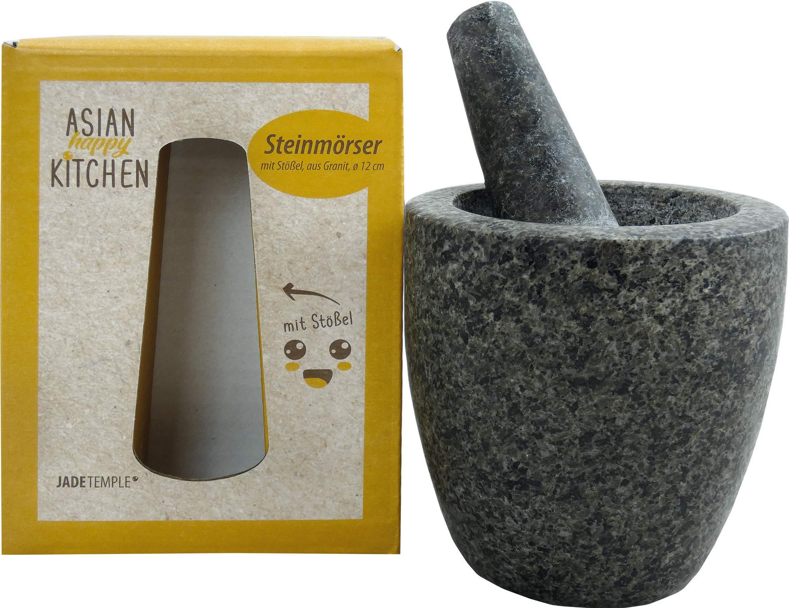 Dripio Granieten vijzel met stamper, diameter: 12 cm, hoogte: 12 cm