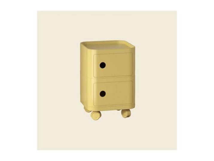 Nachttisch, Schlafzimmer-Nachttisch, Beistelltisch mit Stauraum for Schlafzimmer, mit 360°-Riemenscheiben, jede Schicht kann zerlegt werden(Yellow,32X81.6CM)