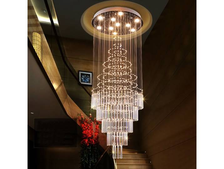 Plafonnier LED suspendu en cristal K9, design moderne, éclairage d'intérieur, luminaire décoratif de plafond, idéal pour un salon, une villa, un hôtel ou un restaurant