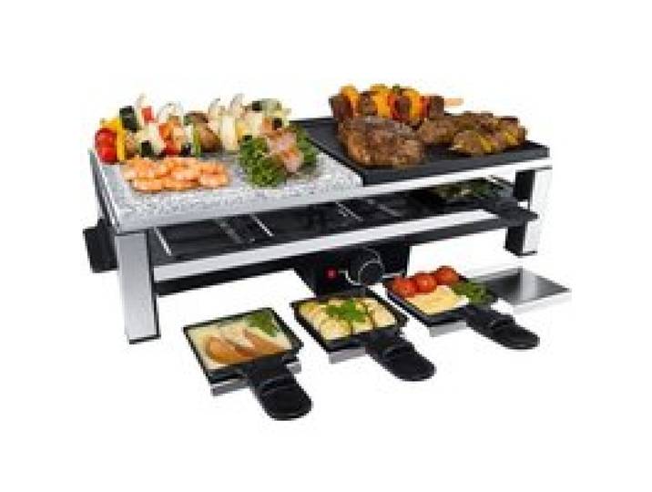 Raclette/Grill - STEBA - RC 108 BKSR - Plaque en pierre naturelle - 2000 Watts - 8 poêlons