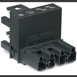 WAGO 770-995 Netz-H-Verteiler Netz-Stecker - Netz-Buchse, Netz-Buchse Gesamtpolzahl: 4 Weiß 25 St. Package