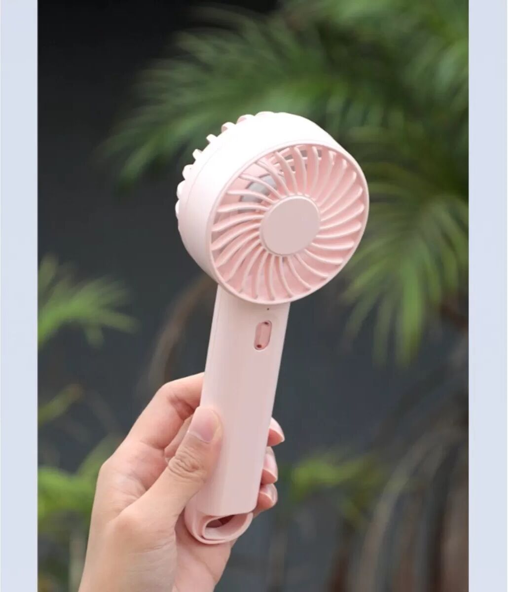 INF Handgeführter Hochgeschwindigkeits-Mini-Ventilator — USB wiederaufladbar, mit Karabiner und Nackenhängendem Design, starker Rosa