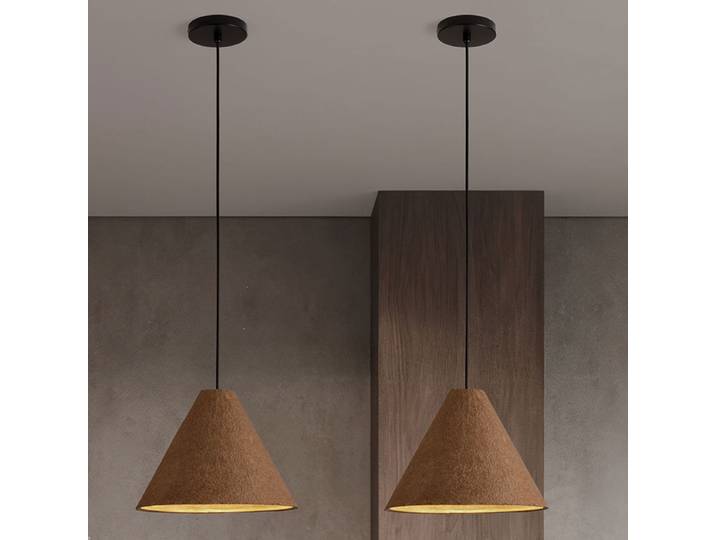 Suspension Joelle type A Ø 30cm Marron/Marron Papier mâché E27