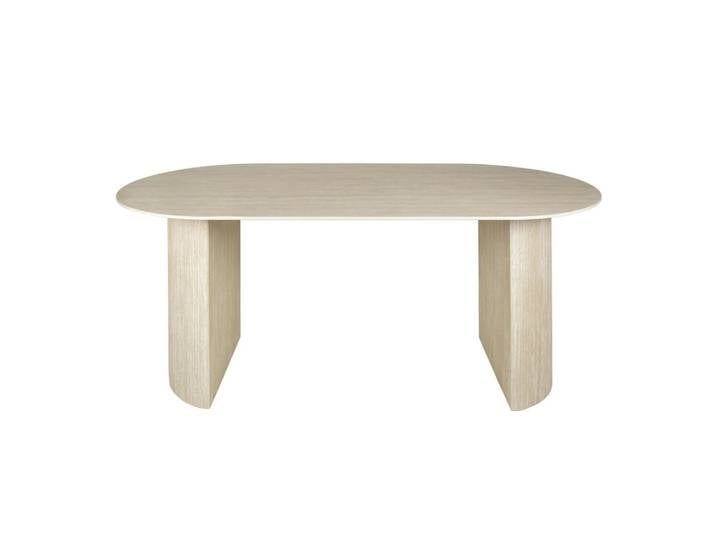 Table de repas moderne plateau ovale en céramique travertin 180 cm