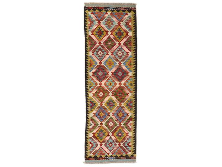 Kelim Afghan Teppich 80x241 Handgewebt Orientteppich Läufer Wolle