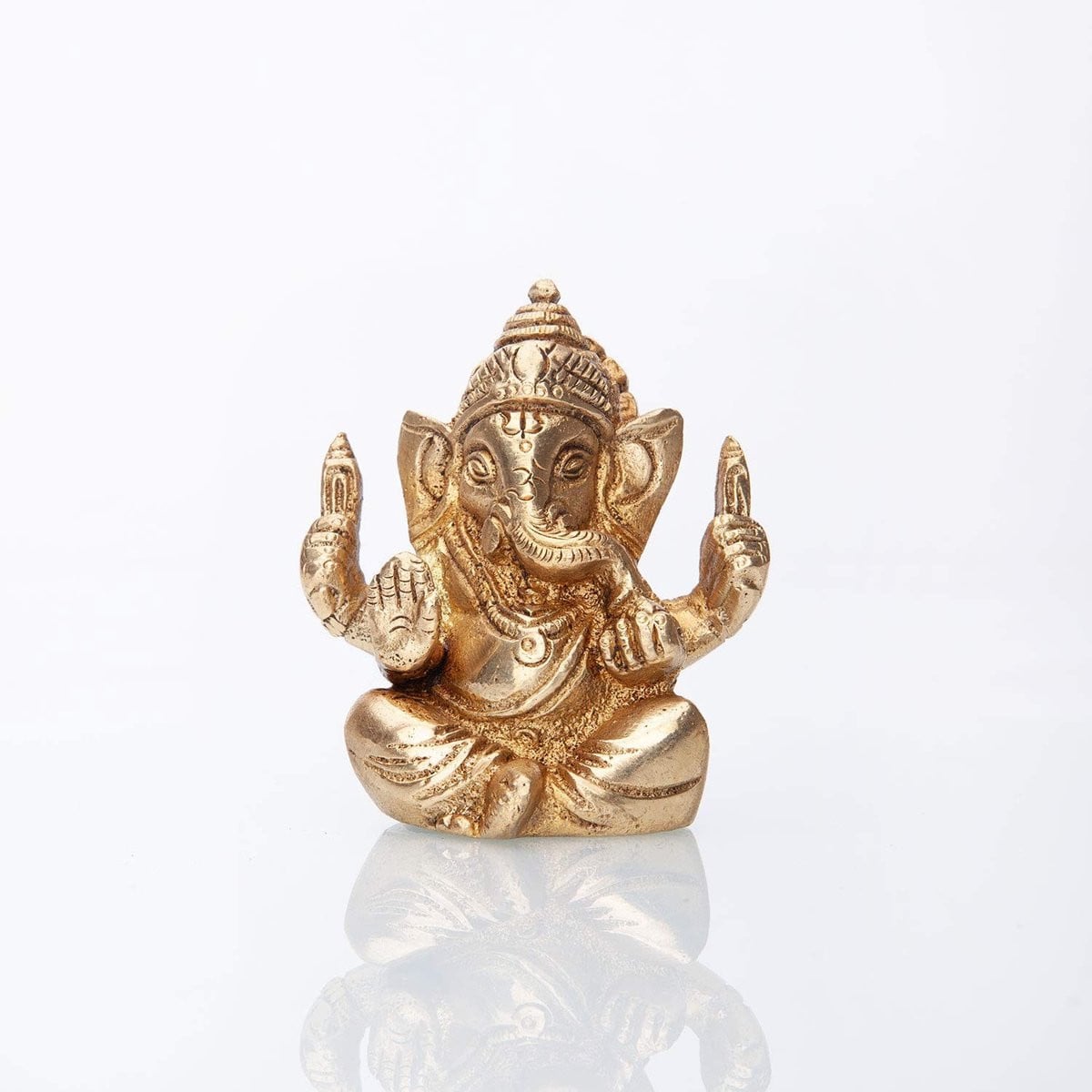 Solidchoice Messing Ganesha Beeldje voor op tafel, 7 cm