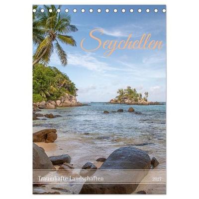 Seychellen -Traumhafte Landschaften (Tischkalender 2027 DIN A5 hoch), CALVENDO Monatskalender