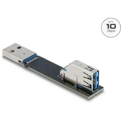 DELOCK USB 10Gbps Adapter USB-A BU < ST gedreht 90° oben