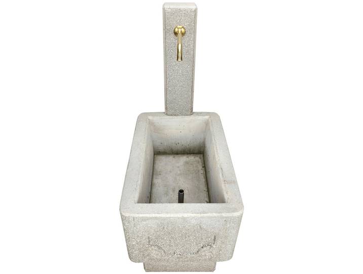 Nouvel Gartenbrunnen, Weiss, Stein, 51x114x81 cm, wetterbeständig, Dekoration, Gartendeko