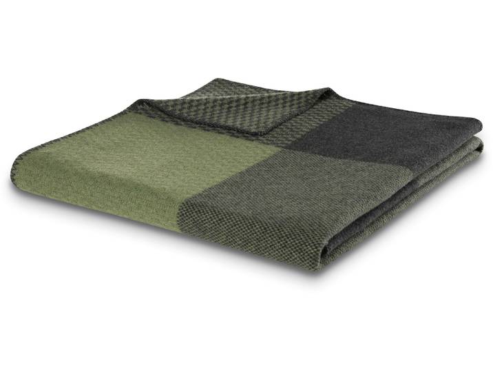 Wohndecke BIEDERLACK Plaid Frame green , grün, B:150cm L:200cm, Wolle, Wohndecken, Wohndecke, exquisite Kuscheldecke aus reiner Merinowolle