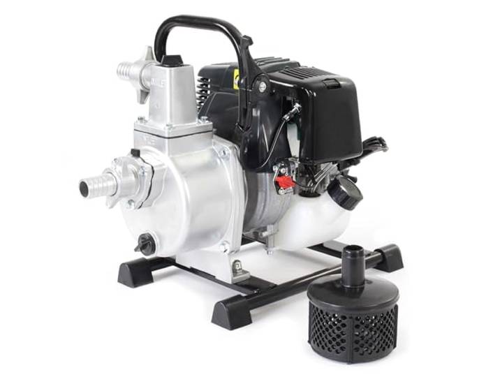 Wiltec Pompe d’essence à eau – 1 kW / 8000 l/h/Refoulement 30 m/Raccord 25 mm – Pompe à eau de jardin – Jardinage Arrosage Irrigation Évacuation Inondations Cave