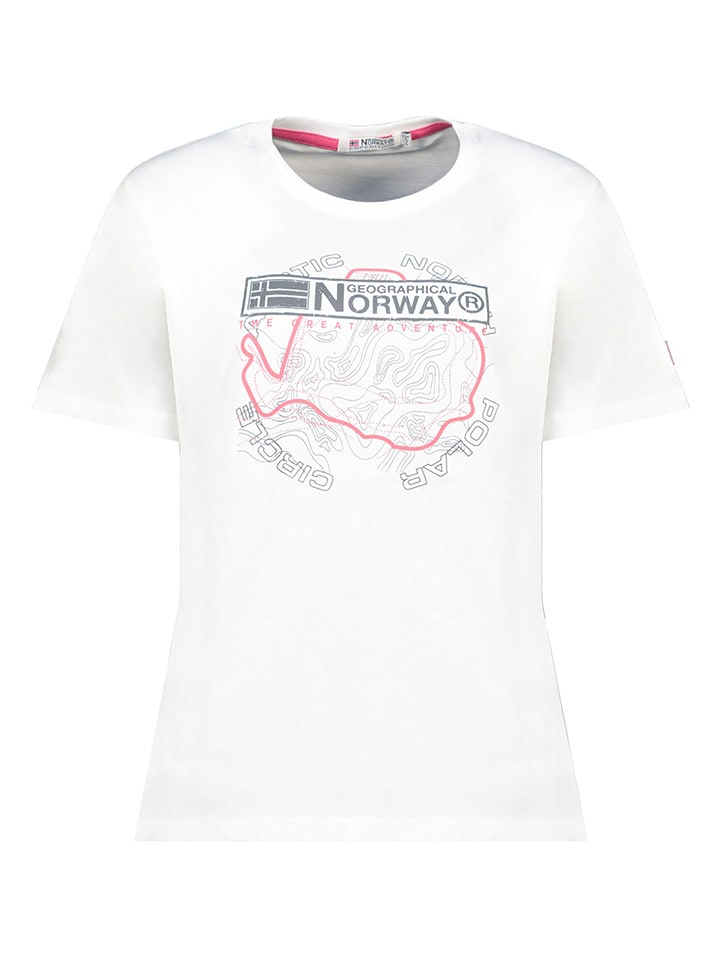 Geographical Norway Shirt in Weiß - M