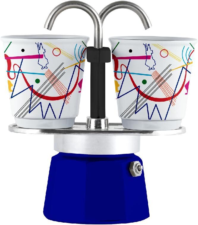 Espressokocher BIALETTI "Mini Express Kandinsky 2 Tassen, Blau", blau, H:16,5cm, Kaffeemaschinen, Espressokocher blau Einheitsgröße