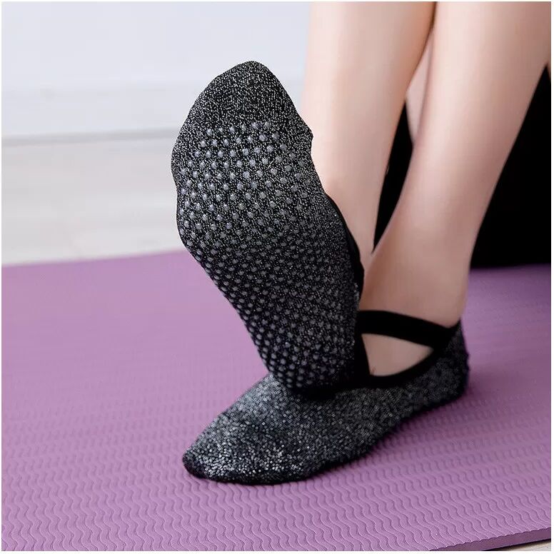 INF 1 paire de chaussettes de danse professionnelles antidérapantes Le noir
