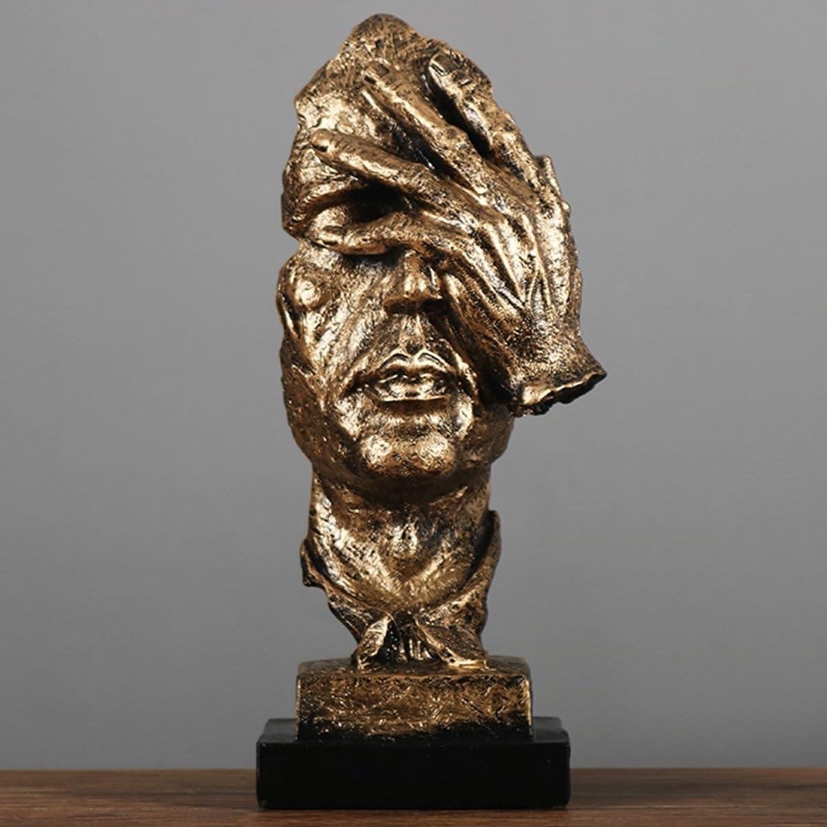 Abstracte Sculptuur Denker Beeldje - Donkergrijs - Hoogte: 30,5 cm