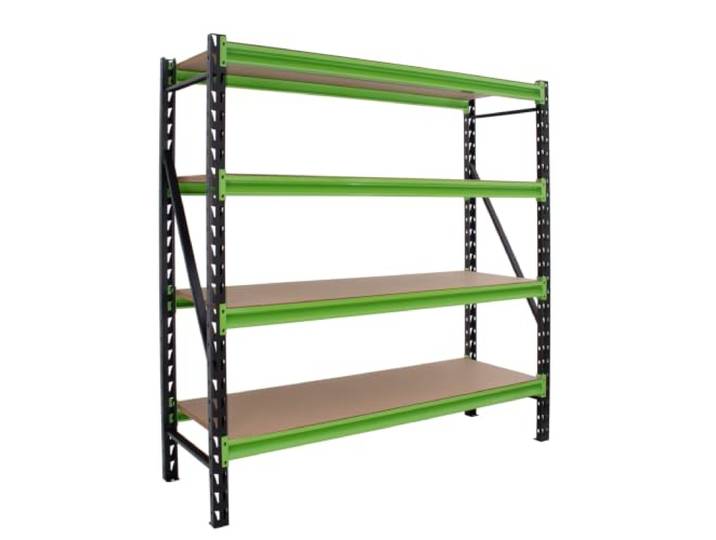 TRUTZHOLM Industrieregal Milo 200x190x60 cm, Schwerlastregal steckbar, 4 Ebenen, 4 t Gesamttraglast, 1 t je Boden, Lagerregal aus Stahl mit MDF-Böden