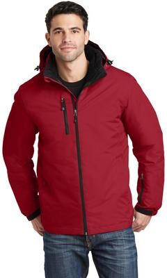 Port Authority J332 Vortex Waterproof 3-in-1 Jacket in Rich Red/Black size XS   Nylon
