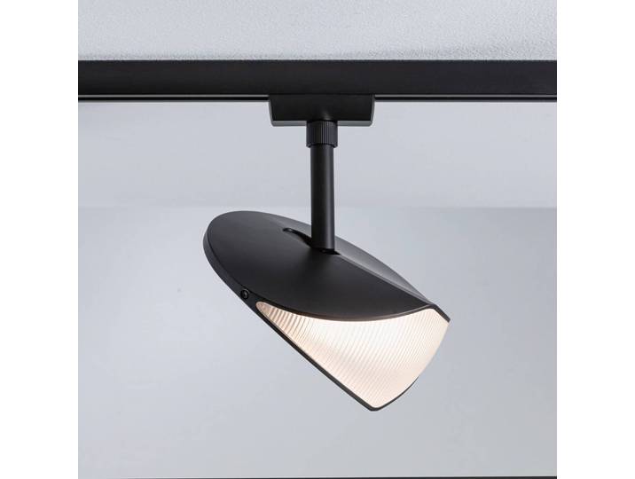 Paulmann URail LED-Spot Alejandro, schwarz, 3.000K, step-dim dimmbar, schwarz, für Wohn- / Esszimmer, Kunststoff, Modern