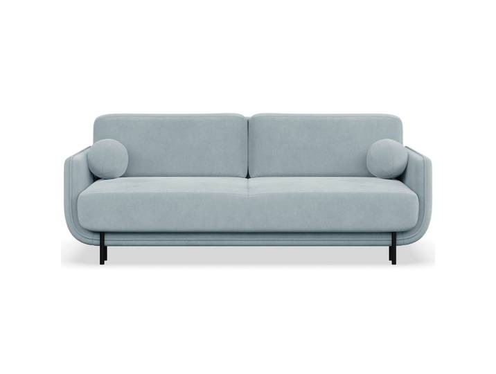 Dreisitziges ausklappbares Sofa Ovals, hellblauer Samt