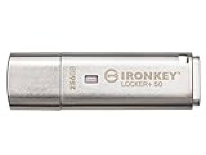 Kingston IronKey Locker+ 50 clé USB Chiffrement XTS-AES pour la Protection des données avec USBtoCloud Sauvegarde automatique-IKLP50-256GB