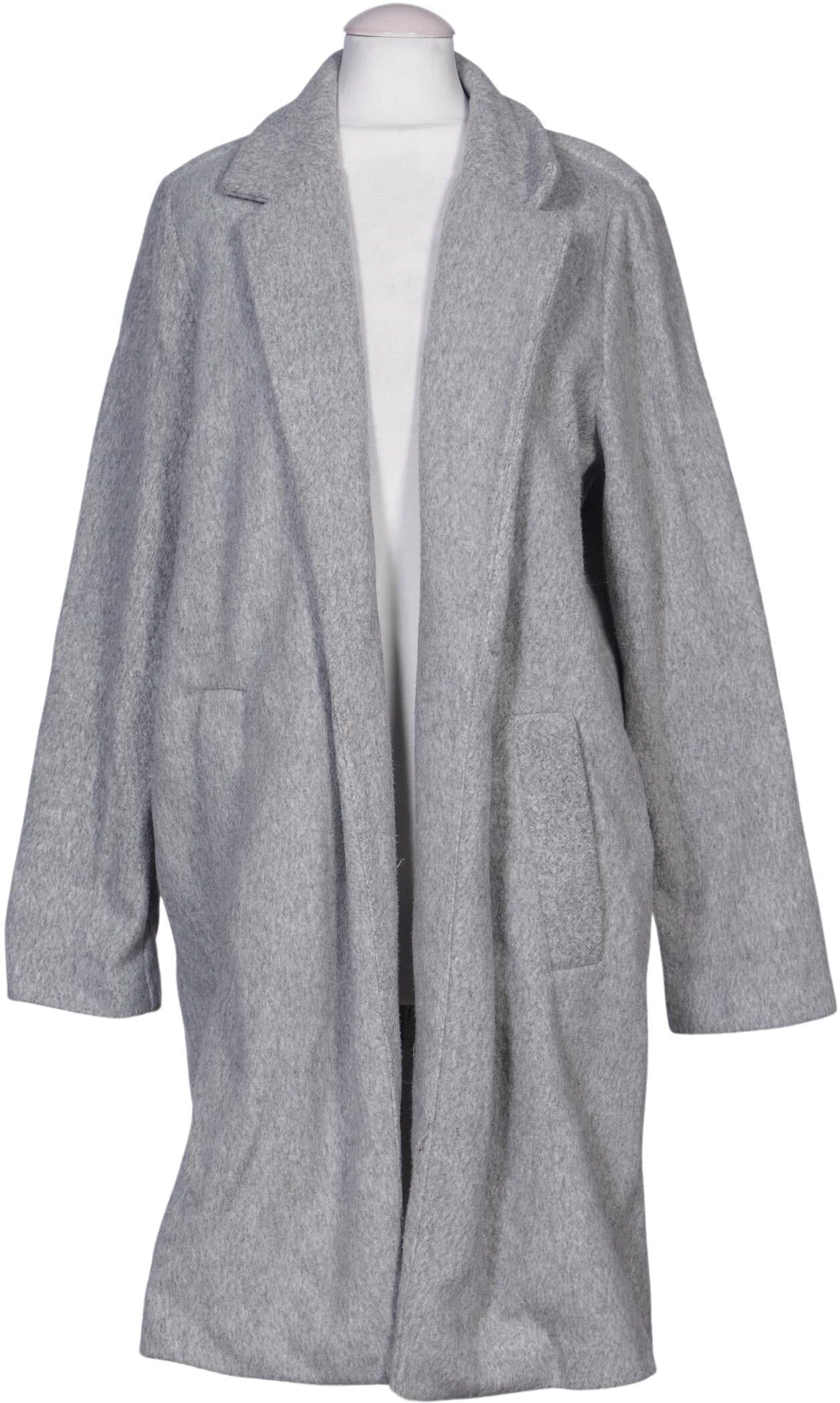 Stradivarius Damen Mantel, Grau, Gr. S, Synthetik - Second Hand