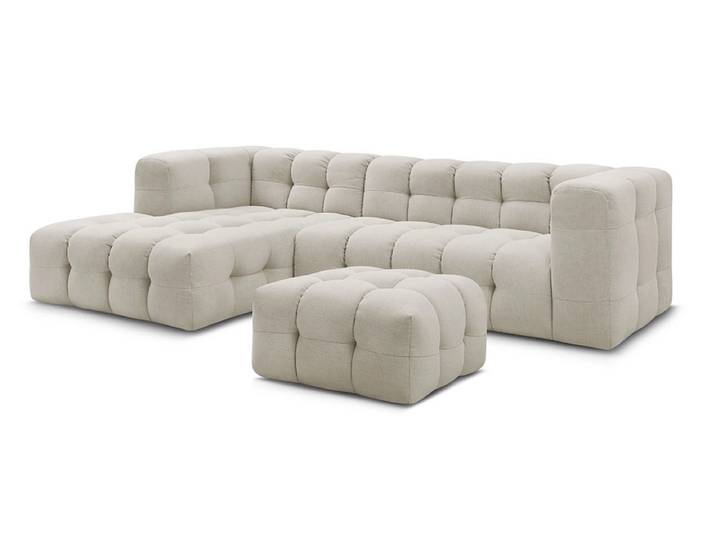 Ecksofa mit Hocker BOBOCHIC CLOUD Stoff beige