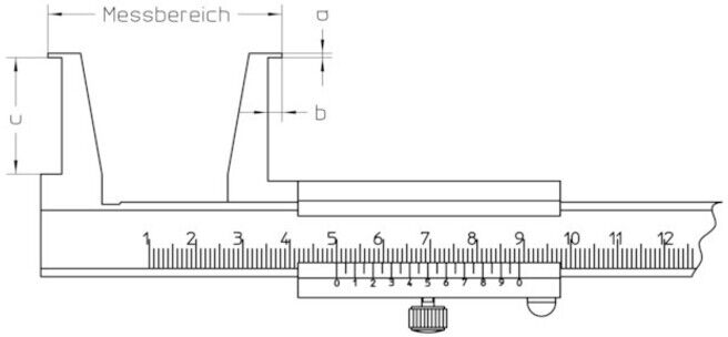Helios Preisser Pied à coulisse rainuré 20-160 mm ; Helios-Preisser (0258502)