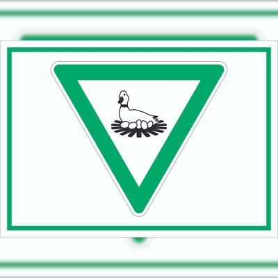 HB-Druck Brutgebiet für Zugvögel Symbol Schild A2 (420x594mm)