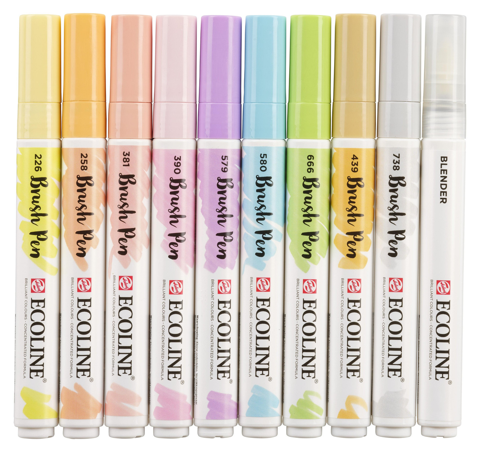 Royal Talens Brush Pen set met 10 pastelkleuren en penseelpunt