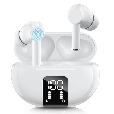 AirBeat Pro Bluetooth Wireless Earbuds With Playtime & LED Power Display white
