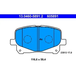 Bremsbelagsatz Scheibenbremse ATE 13.0460-5891.2