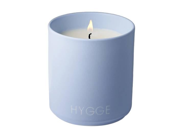 Design Letters Bougie parfumée large Ø8 cm Hygge-blue