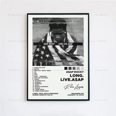 Inspired Finds ASAP Rocky Testing Album Cover Canvas Poster Aesthetic Wall Art long Live Asap 15.75x19.69in No Frame