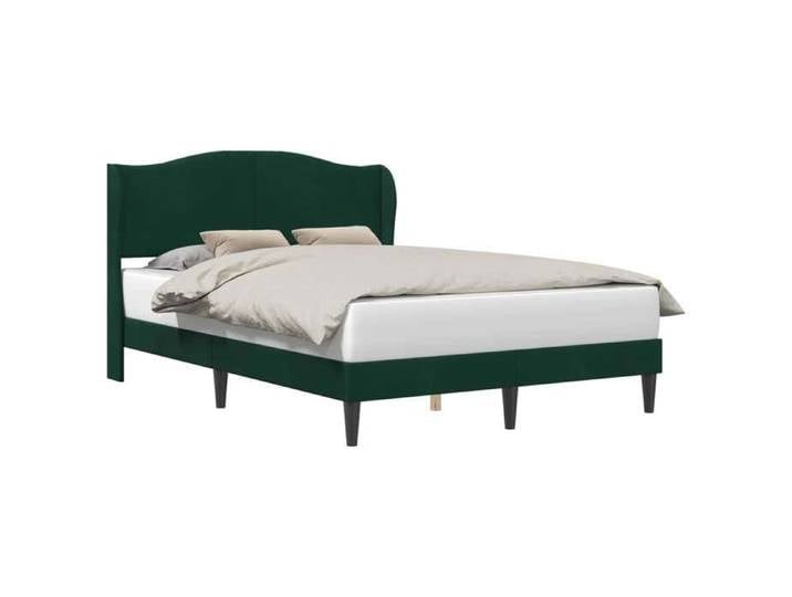 Lit chambre - Vert - Cadre de lit - avec tête de lit - Vert foncé 140x200 cm Velours_8590